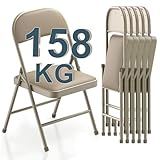 BULAGE Klappstuhl Gepolstert Klappstühle 6er Set Gartenstuhl Klappbar Wasserdicht Klappstuhl für...