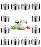 12Stück Dessertringe und Speiseringe, Lebensmittel Ringe, Ring Set klein, Edelstahl-Mousse-Ringe,...