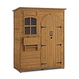 M MCombo Gartenschrank Geräteschuppen Holz Wetterfest, Gartenhaus Outdoor Wasserdicht Begehbar für...