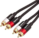 Amazon Basics Cinch-Audiokabel, 2 x Cinch-Stecker auf 2 x Cinch-Stecker, 4.6 m, 15.1 feet, Schwarz