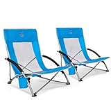 TIMBER RIDGE 2er Strandstuhl Klappbar leicht Campingstuhl Faltbar mit Niedrigen Stuhlbeinen...