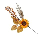 Cnrfeoap 2 Stück Herbst-Themen-Blumen, Stiel, künstliche Ahornblätter, Blumenarrangement,...