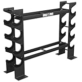 GORILLA SPORTS® Hantelständer - 8 Ablagen, 2 Ebenen, bis 300 kg, aus Stahl, Robust, Schwarz -...