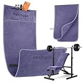 Fitness Handtuch Set - Groß 135×50 cm mit Reißverschlusstasche & 100×30 cm Sporthandtuch -...