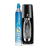 SodaStream Easy Wassersprudler mit CO2 Zylinder, 1 L PET-Flasche (BPA frei), schwarz