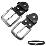 Smomend 2pcs Einzelne Gürtelschnalle als Ersatz für schwarzen Ledergürtel 3,8cm, Gürtelschnalle...