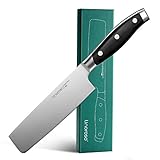 linoroso Nakiri Messer 7 Zoll Japanisches Kochmesser Asiatisches Gemüsebeil Küchenmesser Deutsches...