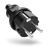 greate Schuko Stecker Aussenbereich mit Knickschutz - Schukostecker Gummi mit Zugentlastung,...
