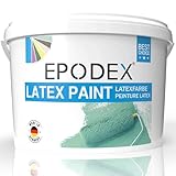 EPODEX® Latexfarbe Matt | Abriebfest Abwaschbar Strapazierfähig Geruchsarm Hohe Deckkraft | 45...