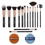 Nestling Make-up-Pinsel-Set mit 2 Puderquasten, hochwertige synthetische Kabuki-Pinsel für...