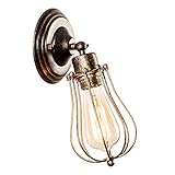 Industrieller Wandleuchter Vintage Beleuchtung Verstellbare Wandlampe Rustikaler Draht Metall Käfig...