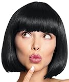 Balinco – Bob Perücke für Damen & Herren Schwarz – Kurzhaarperücke Pagenkopf, Cabaret &...