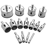 Flintronic Diamantbohrer Set, 15 Stück Glasbohrer Set mit Diamant-Beschichtung Kohlenstoffstahl,...