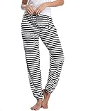 Nieery Pyjamahose Damen Baumwolle Schlafanzughose Lang Jogginghose Sporthose Sweatpants Freizeithose...