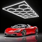 Jatwefiv Hexagon LED garage 14-tlg, 720W 86400lm 6500K Garagenlicht Werkstatt & Gym Beleuchtung |...