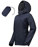 33,000ft Regenjacke Damen Wasserdicht Outdoorjacke Atmungsaktiv Herbst Übergangsjacke Leichte Jacke...
