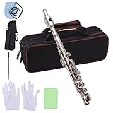 Weiß Kupfer Piccolo Instrument, C-Ton, Anfänger-Set mit Koffer, Reinigungsstab, Tuch und...