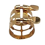 Yibuy Vergoldete Doppelschrauben Altsaxophon Mundstück Blattschraube