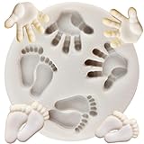 MINFEIDMS Baby Silikon Fondant Form Baby Fuß Hand Süßigkeiten Schokoladenform für Zuckerkuchen...