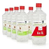 Höfer Chemie 6 x 1 L FLAMBIOL® Premium Brenngel für Brenngel Dekofeuer, Lampe und Kamin -...