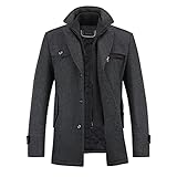 YOUTHUP Herren Wollmantel Dick Winter Kurzmantel Regular Fit Wintermantel Freizeit Herrenmantel...