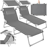 tectake 2er Set Sonnenliege - leicht und klappbar, leichte Liege für Camping und Garten, Perfekter...