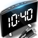 Retoo Wecker Digital LED Uhr Tischuhr Ticken Laut Alarm Snooze Spiegel Reisewecker Temperaturanzeige...