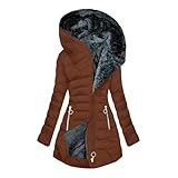 Winterjacke Damen Warm, Wintermantel Damen Fleecejacke Winterparka Steppmantel Fleece Gefüttert...