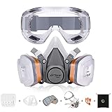 AirGearPro G-500 Atemschutzmaske mit A1P2 Filter, Gasmaske Staubfilter und Schutzbrille, Staubmaske...