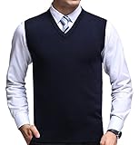 FULIER Herren Winter V-Ausschnitt Sleeveless Weste Classic Business Gentleman Strickwaren Strick...