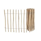 Mega Holz Staketenzaun 90x500 cm (HxB) Haselnuss Lattenabstand 7-8 cm Gartenzaun Perfekt als...