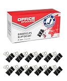 Office Products Foldback-Klammern 41 mm / 12 Stück/aus Metall/Schwarz/Silber/Unempfindlich Gegen...