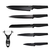 Navaris Messer Set 6-teilig inkl. Schäler - 5x Edelstahl Küchenmesser und 1x Keramik...