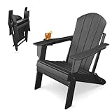 Sleek Space Adirondack-Stuhl, faltbar, Schwarz