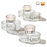 Praknu Teelichthalter Glas Set - Für Tischdeko - 12er Set Runde Teelichtgläser - Stabile...