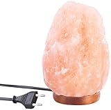 Lunartec Salzlampe: LED-Salzkristall-Lampe mit Echtholzständer, LED-Leuchtmittel, 2-3 kg...