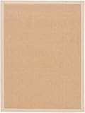 carpetfine Sisalteppich Naturfarbe 60x110 cm handgewebt mit Bordüre aus Baumwolle in Beige |...