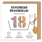 BOFUNX Geldgeschenk 18. Geburtstag - Schonend Behandeln 18 Geburtstag Geschenkkarte Lustige...