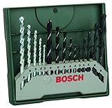 Bosch 15tlg. Mini-X-Line Spiralbohrer Mixed-Set (Holz, Stein und Metall, Zubehör Bohrmaschine)