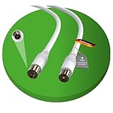 conecto TV-Kabel, Antennen-Kabel, Koaxial-Kabel, IEC-Stecker auf IEC-Buchse, doppelt geschirmt,...