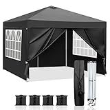 LEADZM Pavillon 3x3m,Pop-up Faltpavillon,Stabil,Wasserdicht,...