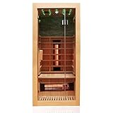 Dewello® Infrarotkabine Infrarotsauna MILTON 90x90 für 1 Personen aus Hemlock Holz mit...