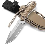 DRACHENADER Messer Outdoor B-ER-DROP POINT, Full Tang Gürtelmesser, Jagdmesser 12, 8 cm aus...