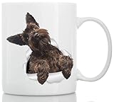 Süße braune Schnauzer Tasse - Keramik Schnauzer Kaffeetasse - Perfekte Schnauzer Geschenke -...