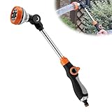 Forbabe Gießstab 47CM Lang Handbrause Garten Brause mit 8 Sprühbilder Daumensteuerung...