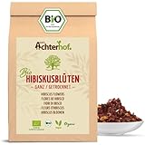 Hibiskusblüten Bio ganz getrocknet 250g | leicht säuerlich-fruchtiger Geschmack | in Bio-Qualität...