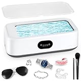 Ultraschallreiniger 49000Hz, 640ML Tragbar Brillenreinigungsgerät, 40W Brillenreinigungsgerät, Mit...