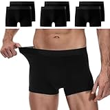 YouShow Boxershorts Herren Schwarz 6 Pack Baumwolle Unterhosen Männer Ohne Kratzenden Zettel...