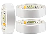 3 x Colorus Putzband PVC PLUS | Bautenschutz-Klebeband 30 mm x 33 m weiß glatt | Robustes...