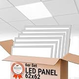 6er Set LED-Panel inkl. Netzteile 62x62 entblendet UGR 19, 36W, 4.086 Lumen, 4.000K...